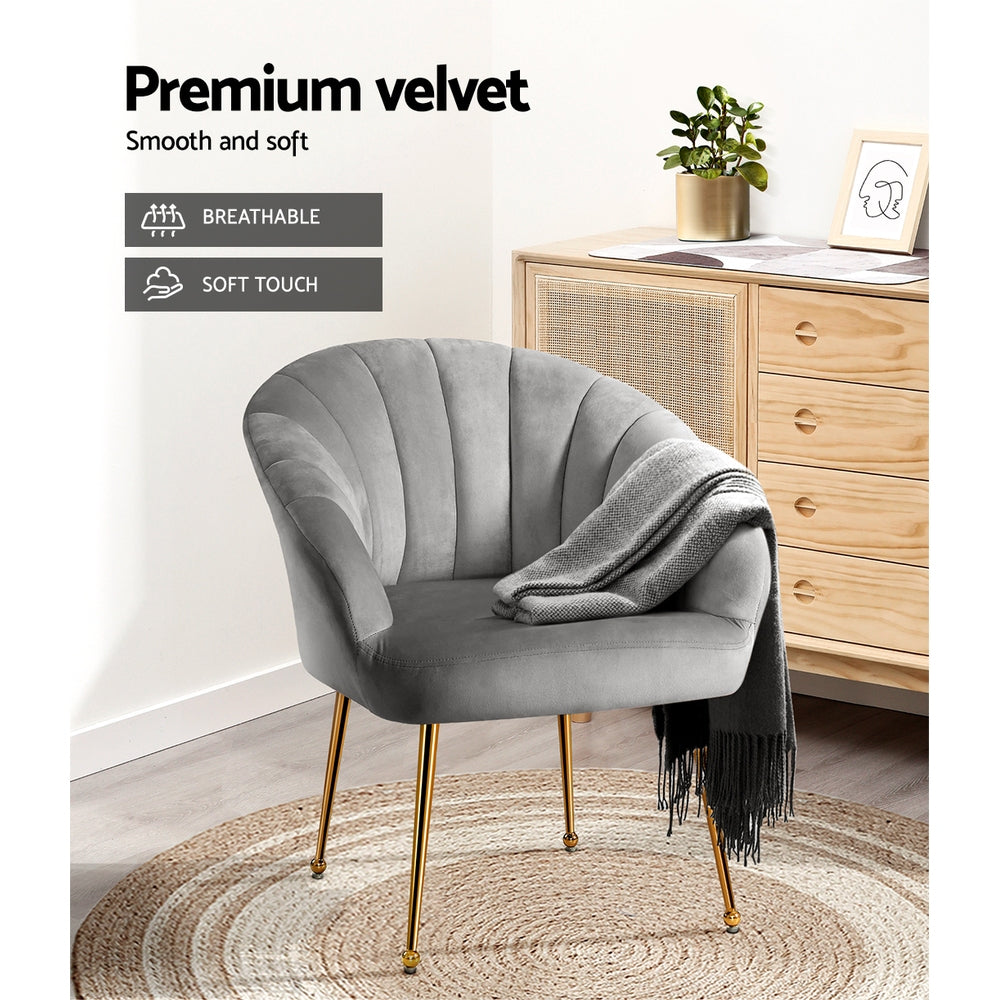 Marlook Armchair Velvet Grey Eloise