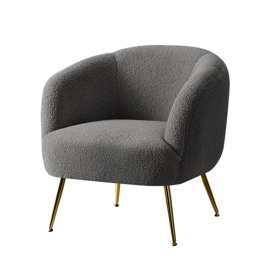 Marlook Armchair Lounge Chair Accent Chairs Arm Armchairs Sherpa Boucle Charcoal