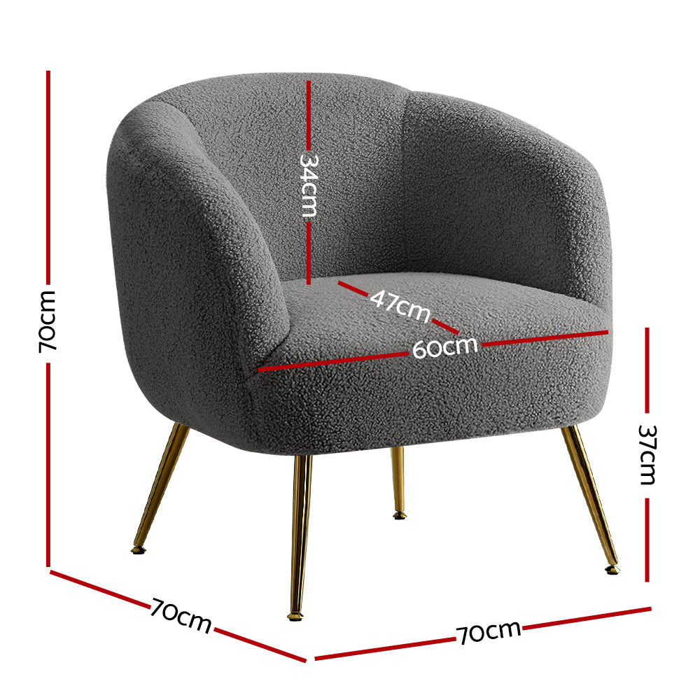 Marlook Armchair Lounge Chair Accent Chairs Arm Armchairs Sherpa Boucle Charcoal