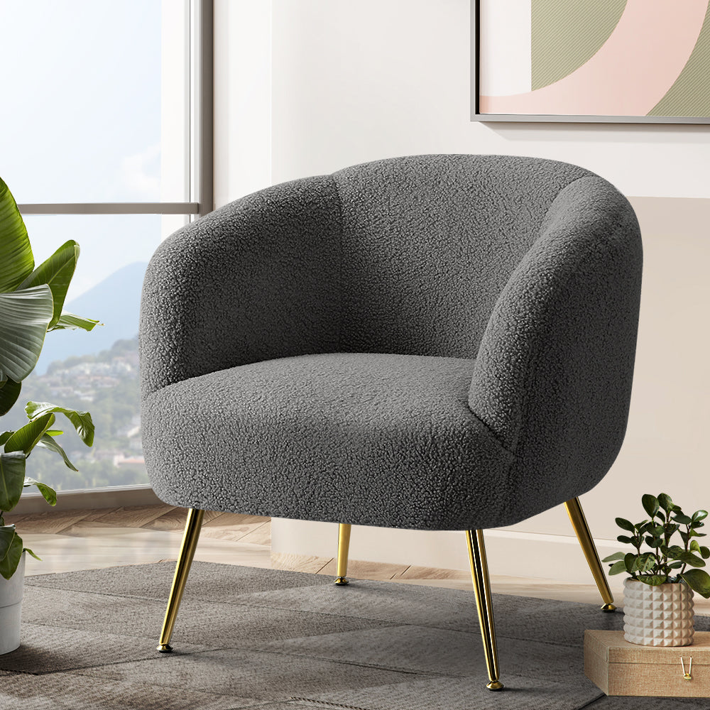 Marlook Armchair Lounge Chair Accent Chairs Arm Armchairs Sherpa Boucle Charcoal