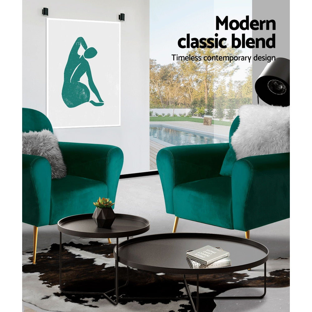 Marlook Armchair Green Velvet Caroline