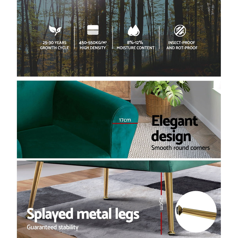 Marlook Armchair Green Velvet Caroline