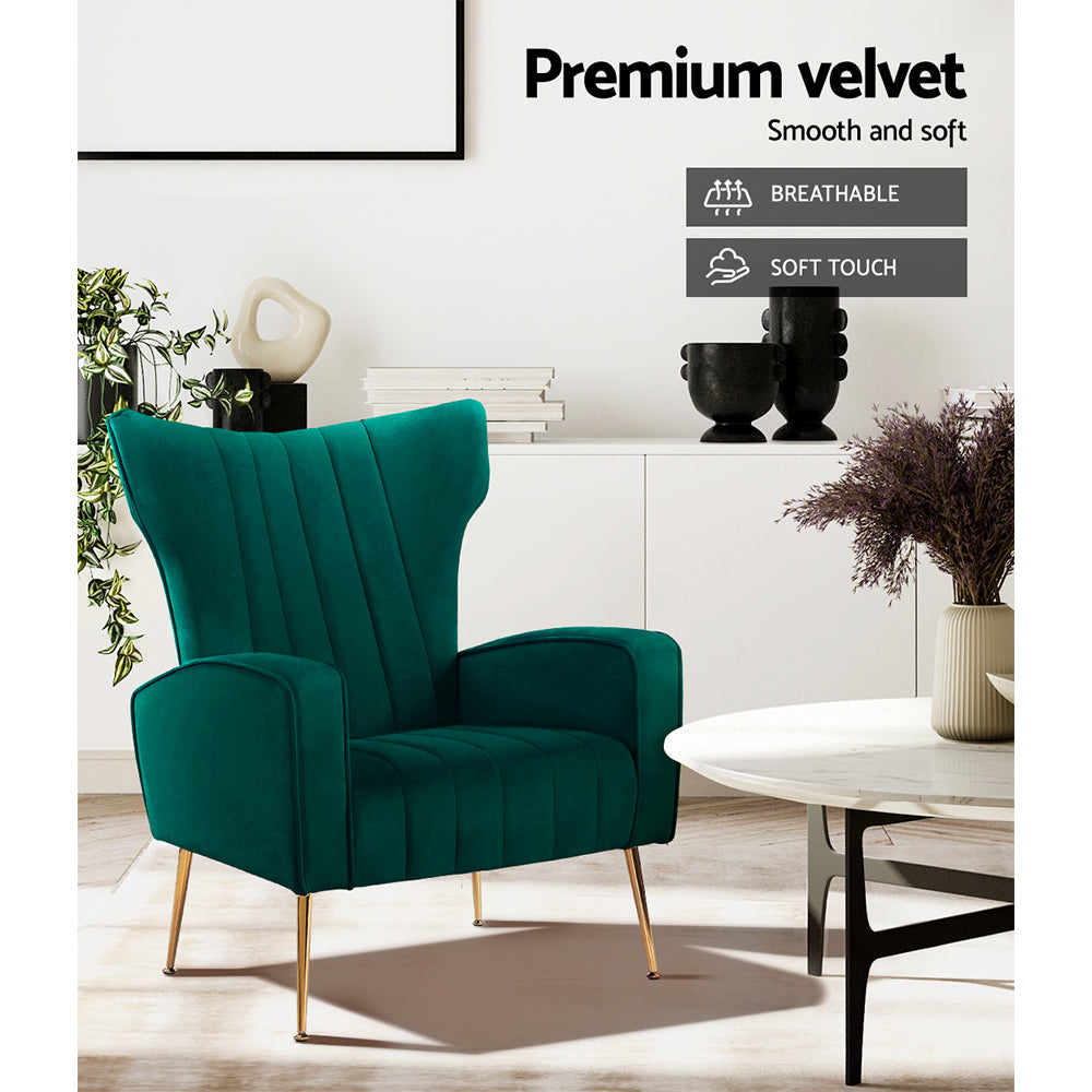 Marlook Armchair Green Velvet Kate