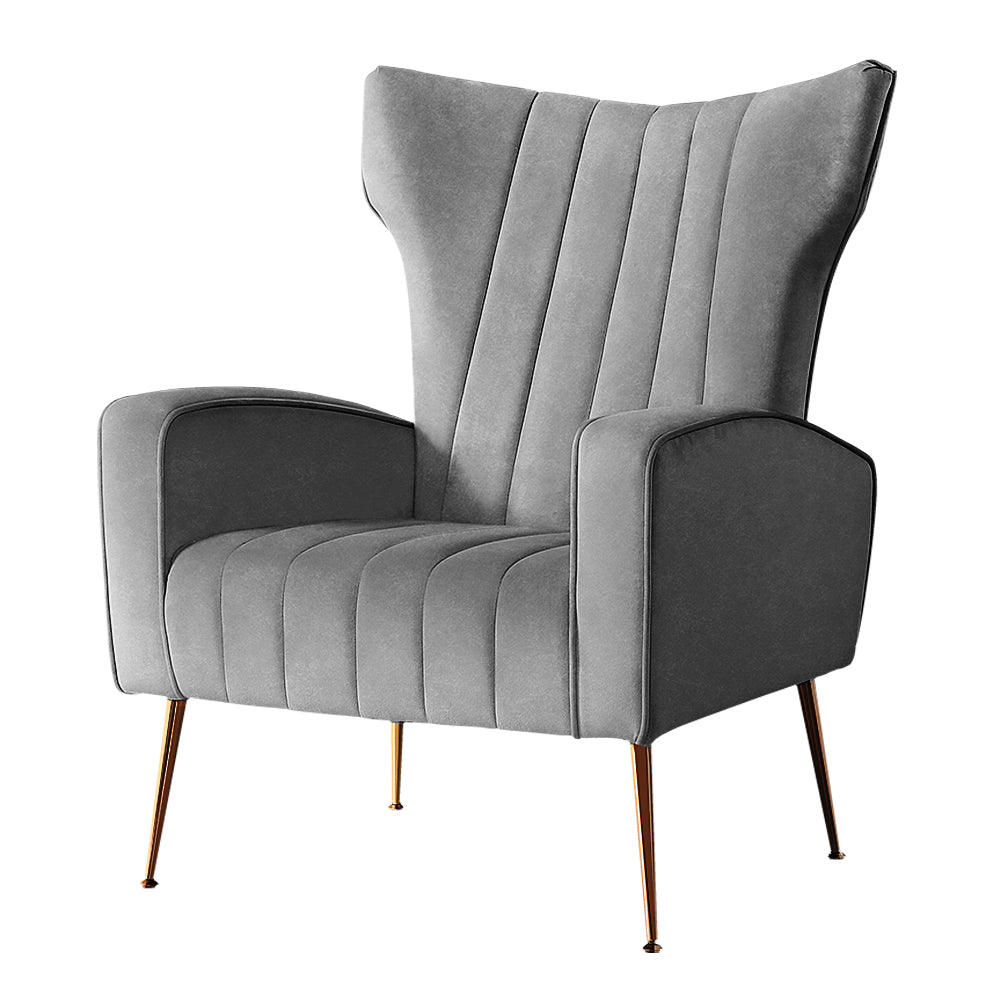 Marlook Armchair Grey Velvet Kate