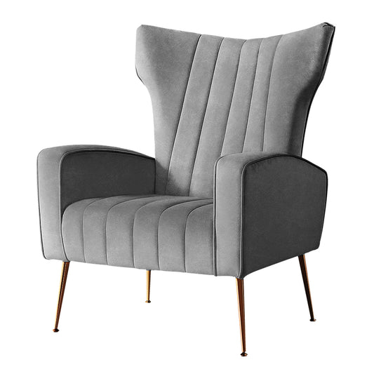 Marlook Armchair Grey Velvet Kate