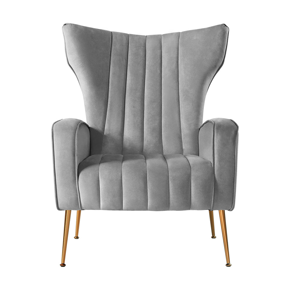 Marlook Armchair Grey Velvet Kate