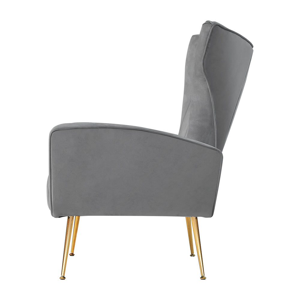 Marlook Armchair Grey Velvet Kate