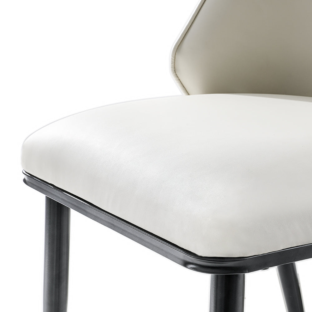 Marlook Dining Chairs Set of 2 Leather Seat Beige and Black