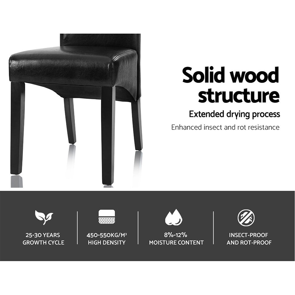 Marlook Dining Chairs Set of 2 Leather Parsons Chair Black