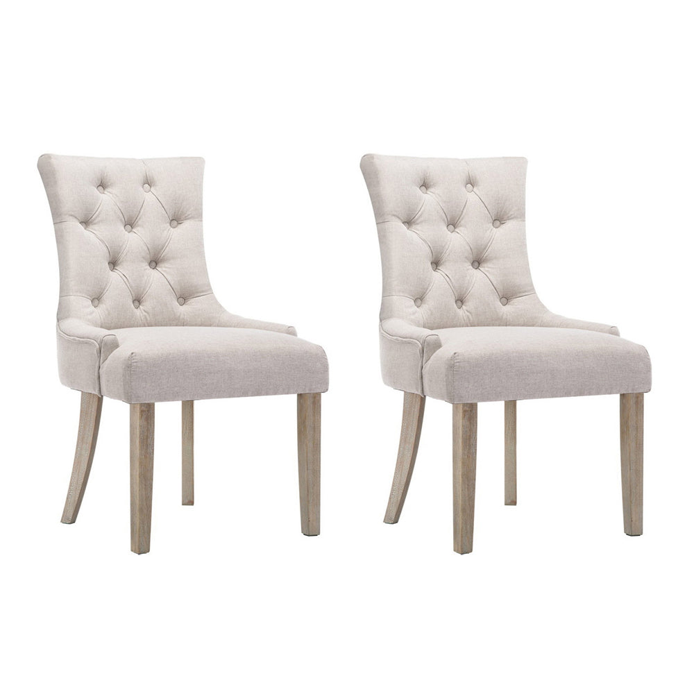 Marlook Dining Chairs Set of 2 Linen French Provincial Beige