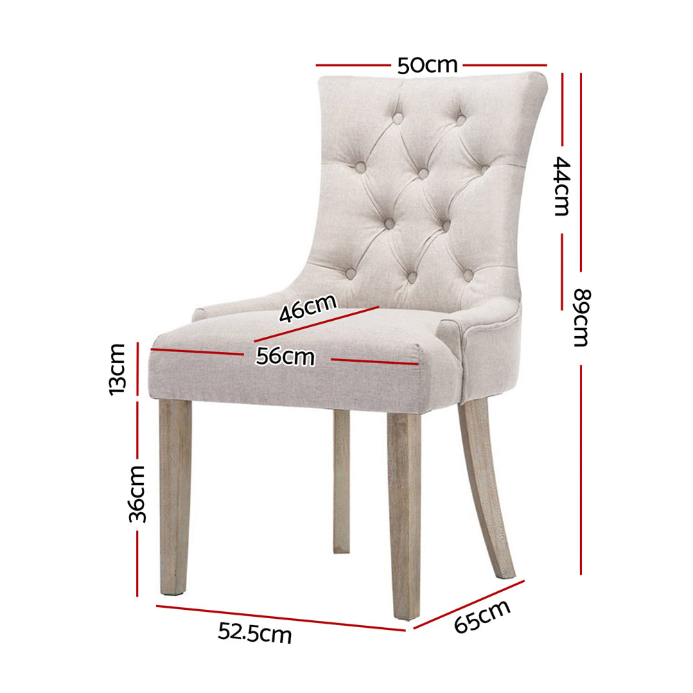 Marlook Dining Chairs Set of 2 Linen French Provincial Beige