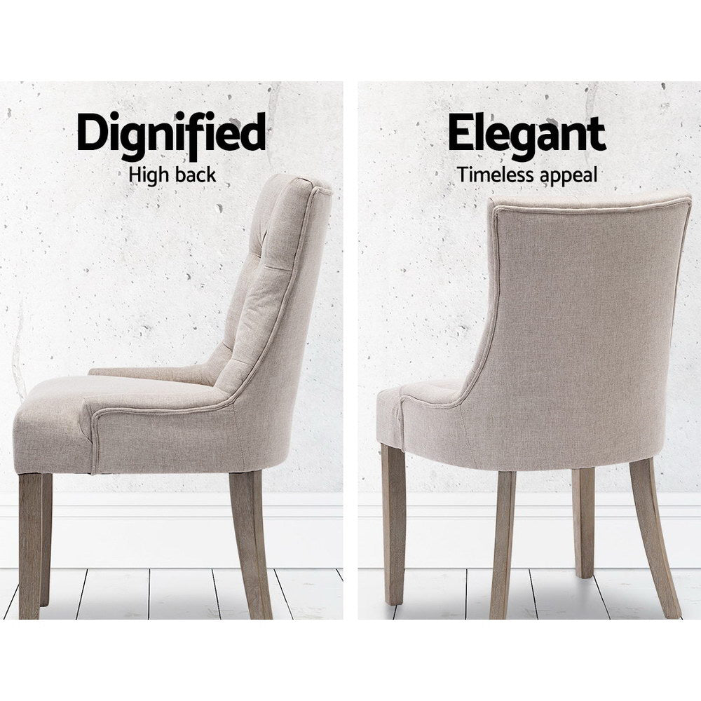 Marlook Dining Chairs Set of 2 Linen French Provincial Beige