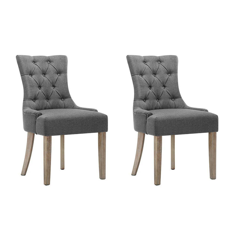 Marlook Dining Chairs Set of 2 Linen French Provincial Grey