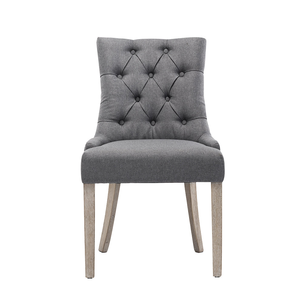 Marlook Dining Chairs Set of 2 Linen French Provincial Grey