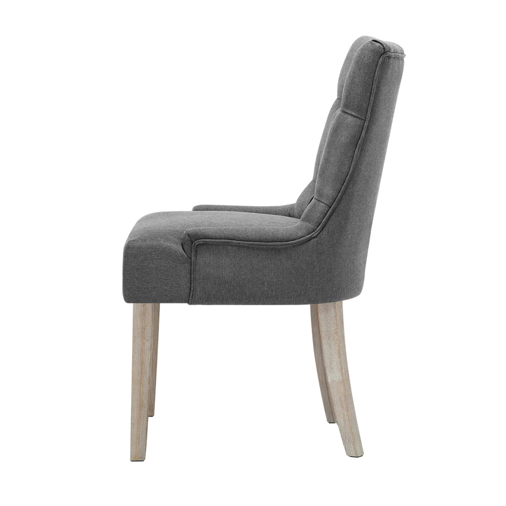 Marlook Dining Chairs Set of 2 Linen French Provincial Grey