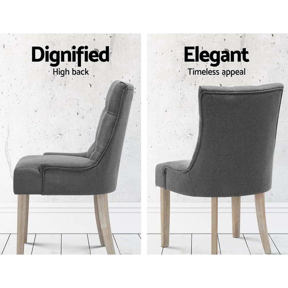 Marlook Dining Chairs Set of 2 Linen French Provincial Grey