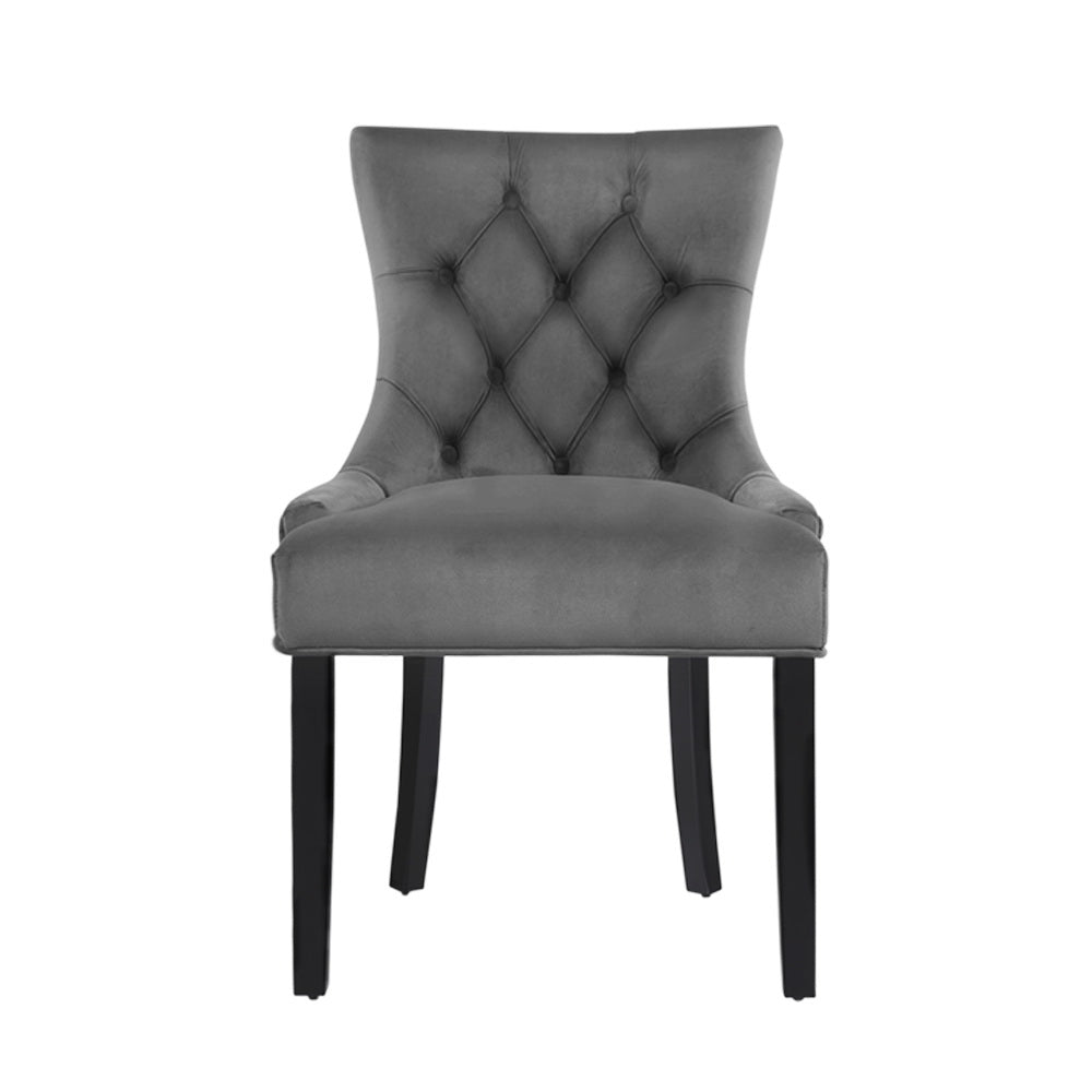 Marlook Dining Chairs Set of 2 Velvet French Provincial Grey