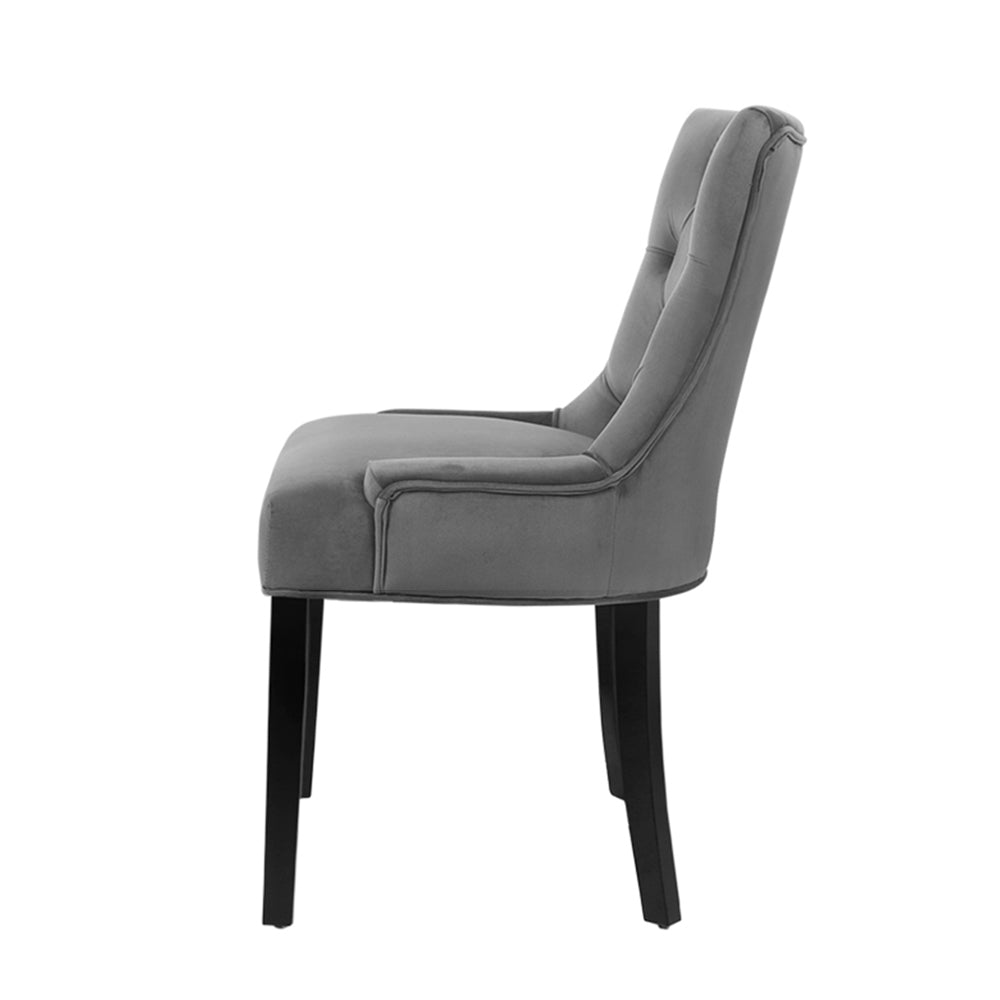 Marlook Dining Chairs Set of 2 Velvet French Provincial Grey