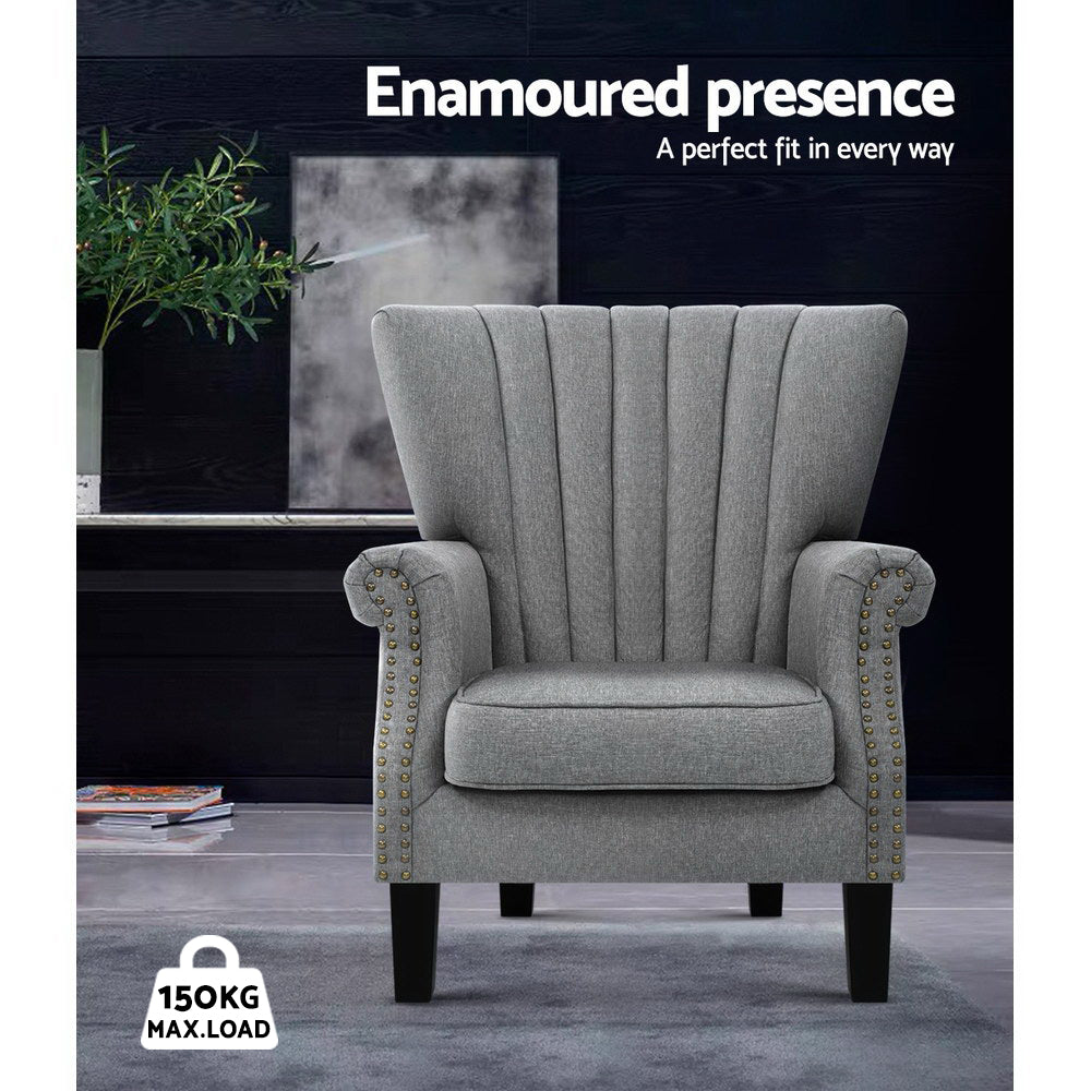 Marlook Armchair Wingback Grey Andrew