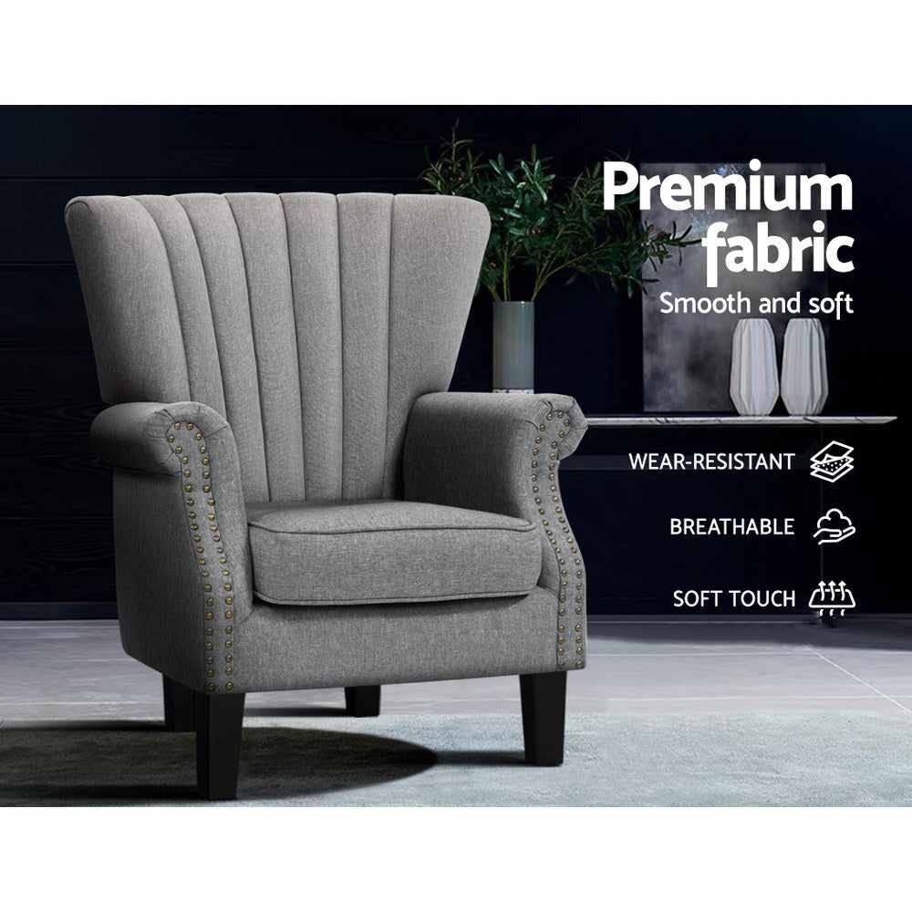 Marlook Armchair Wingback Grey Andrew