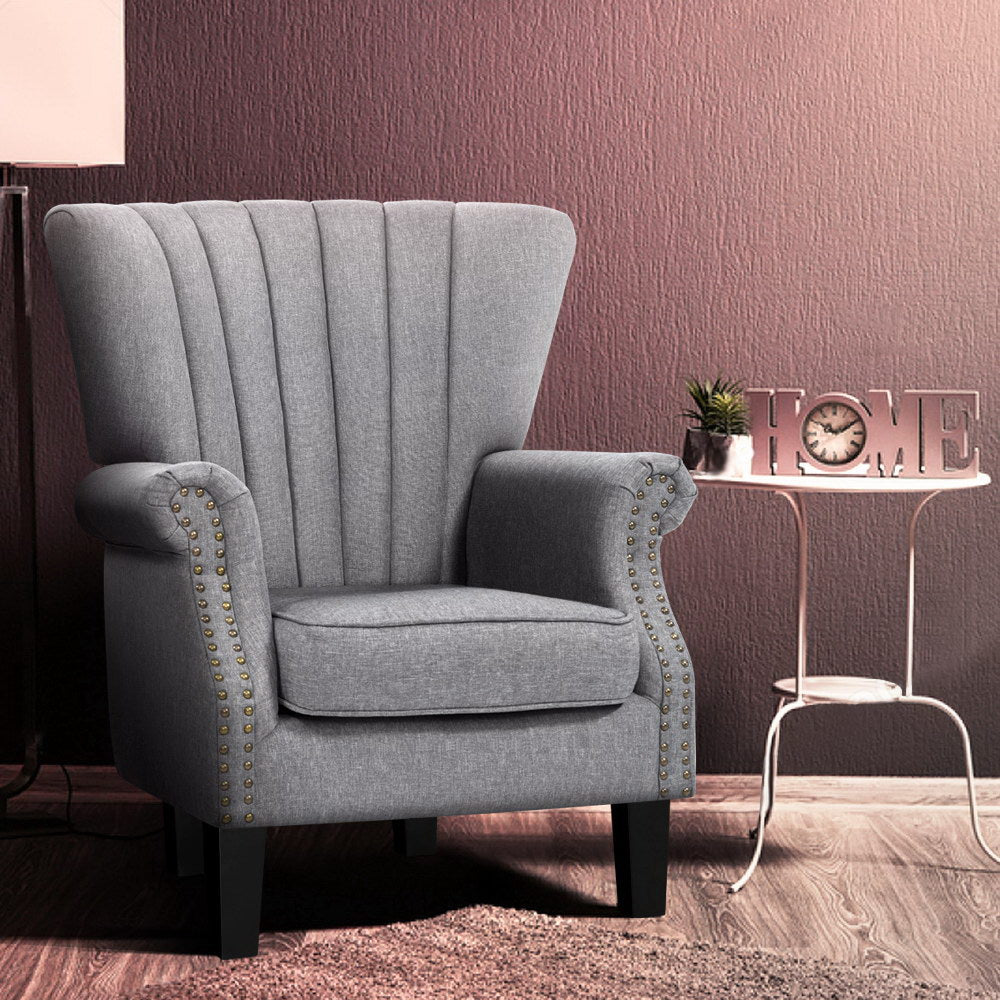 Marlook Armchair Wingback Grey Andrew