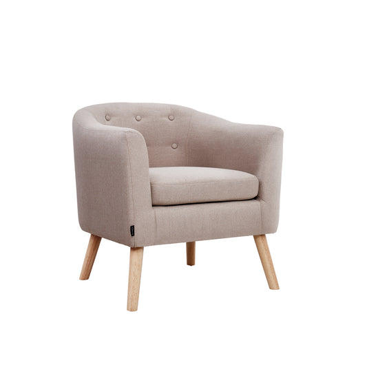 Marlook ADORA Armchair Tub Chair Single Accent Armchairs Sofa Lounge Fabric Beige