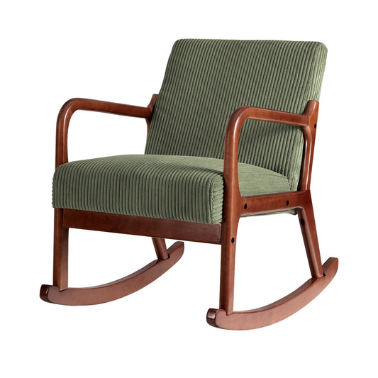 Marlook Rocking Armchair Nursery Chair Corduroy Green