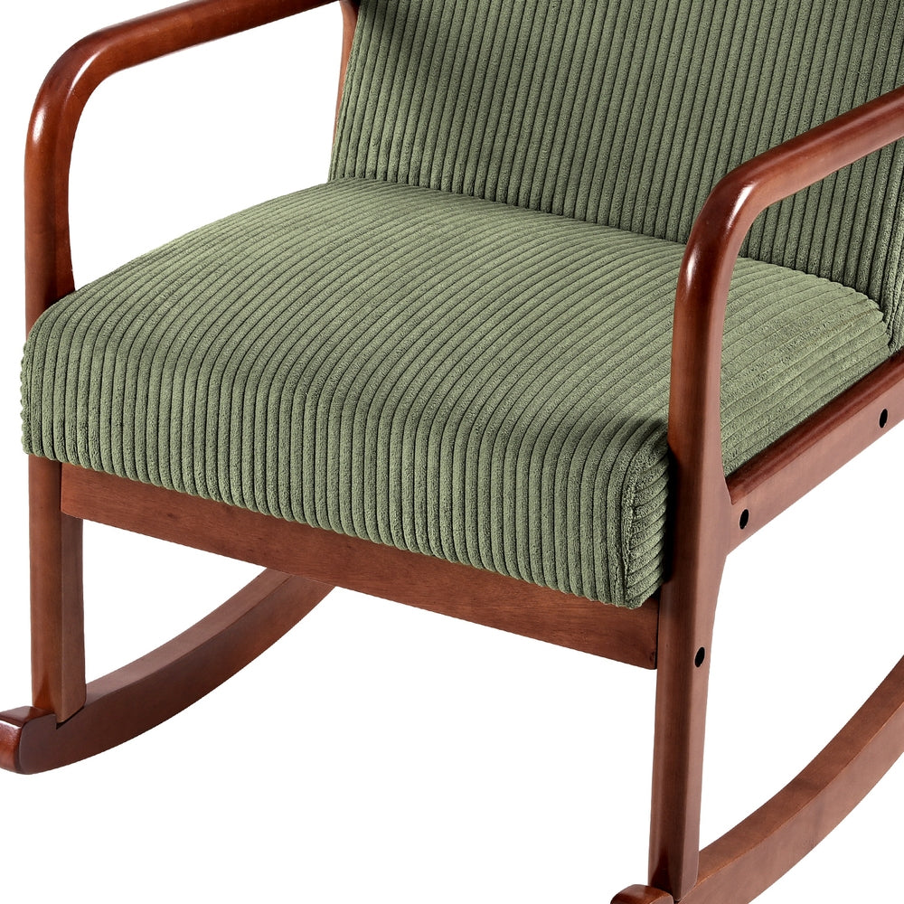 Marlook Rocking Armchair Nursery Chair Corduroy Green