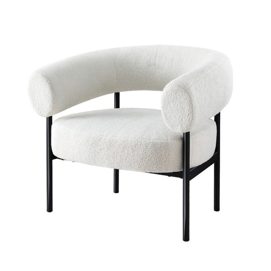 Marlook Armchair Accent Chair Curved Boucle White