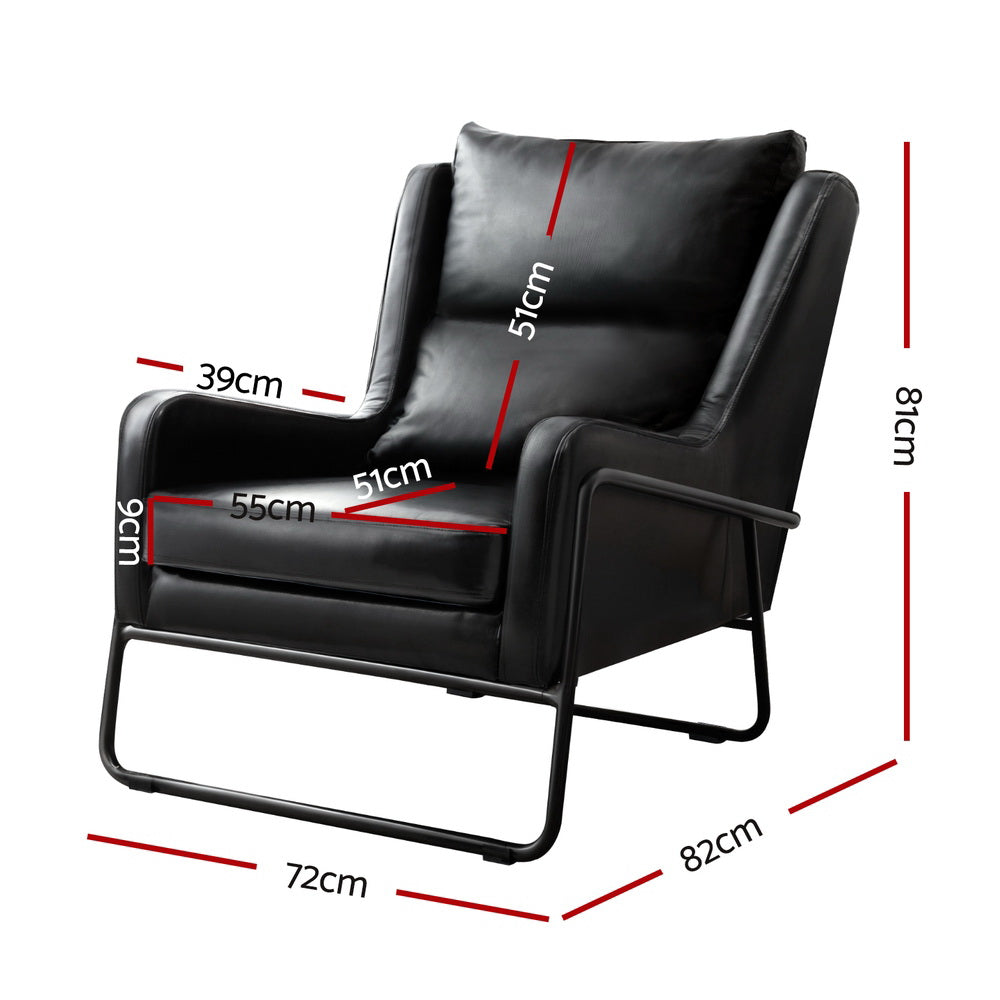 Marlook Armchair Accent Chair PU Leather Wingback Black