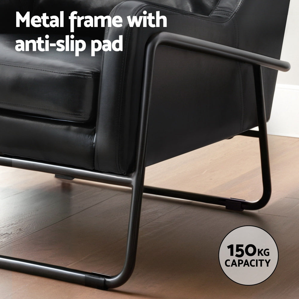 Marlook Armchair Accent Chair PU Leather Wingback Black