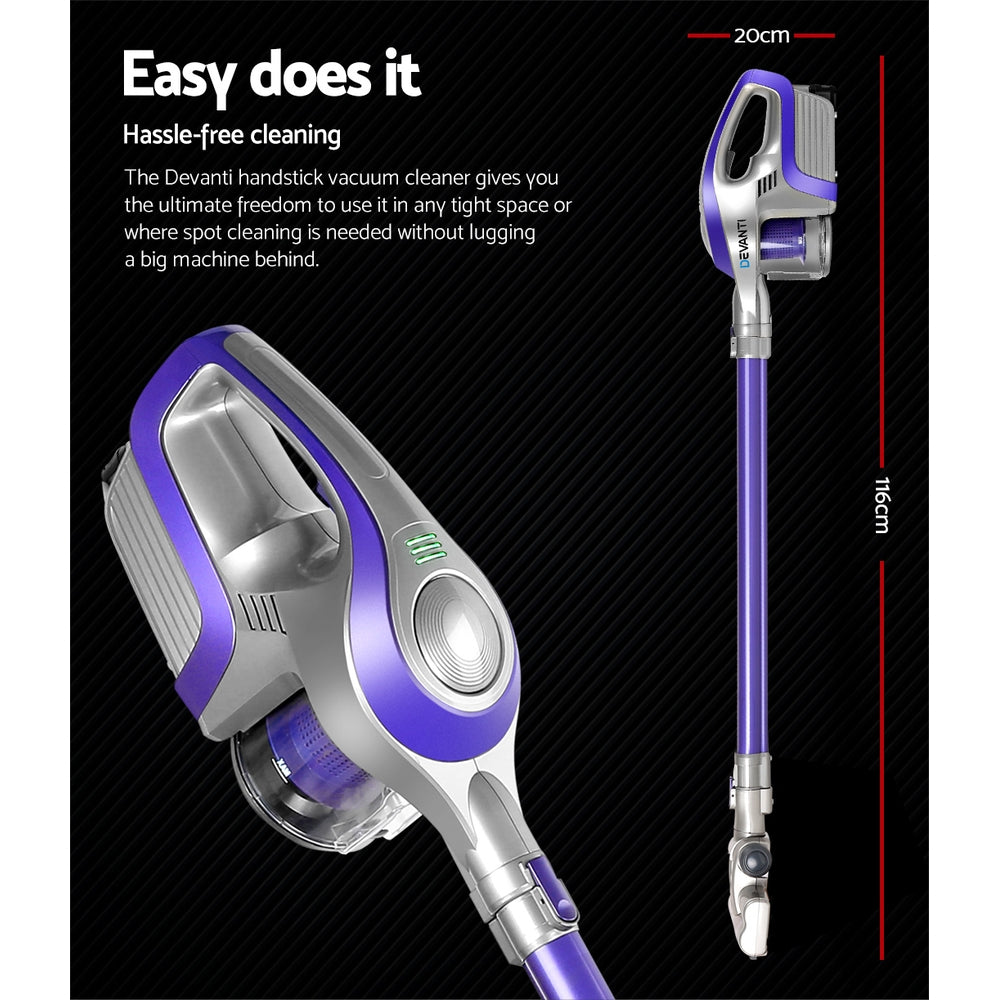 Marlook Stick Vacuum Cleaner Bagless Cordless 150W Purple
