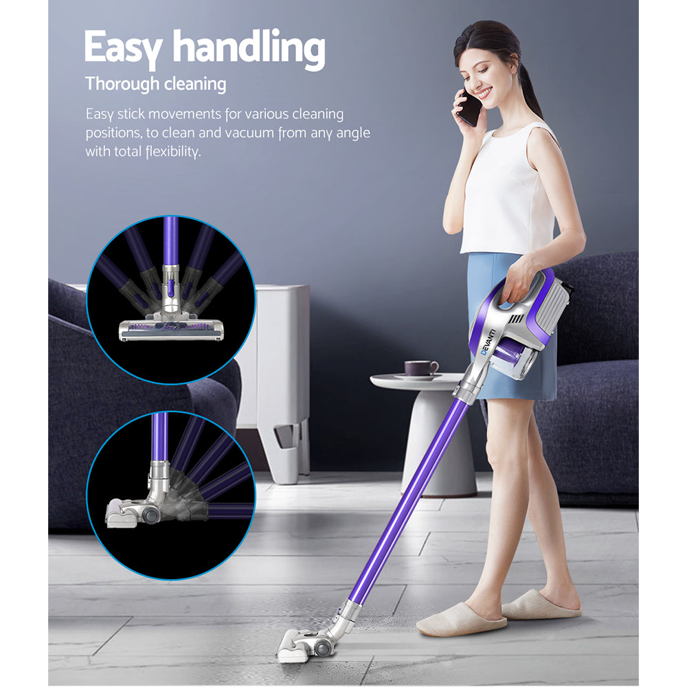 Marlook Stick Vacuum Cleaner Bagless Cordless 150W Purple