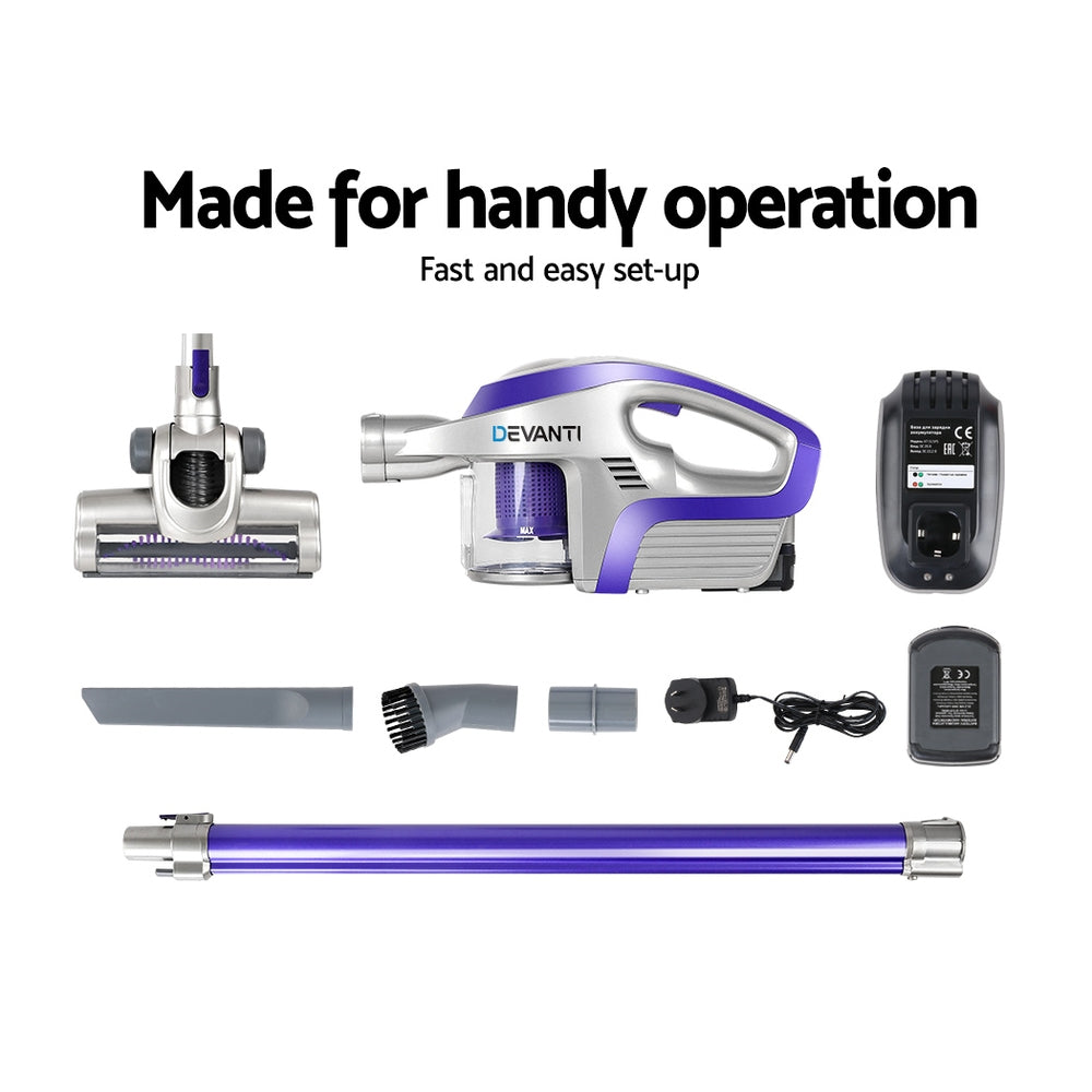 Marlook Stick Vacuum Cleaner Bagless Cordless 150W Purple