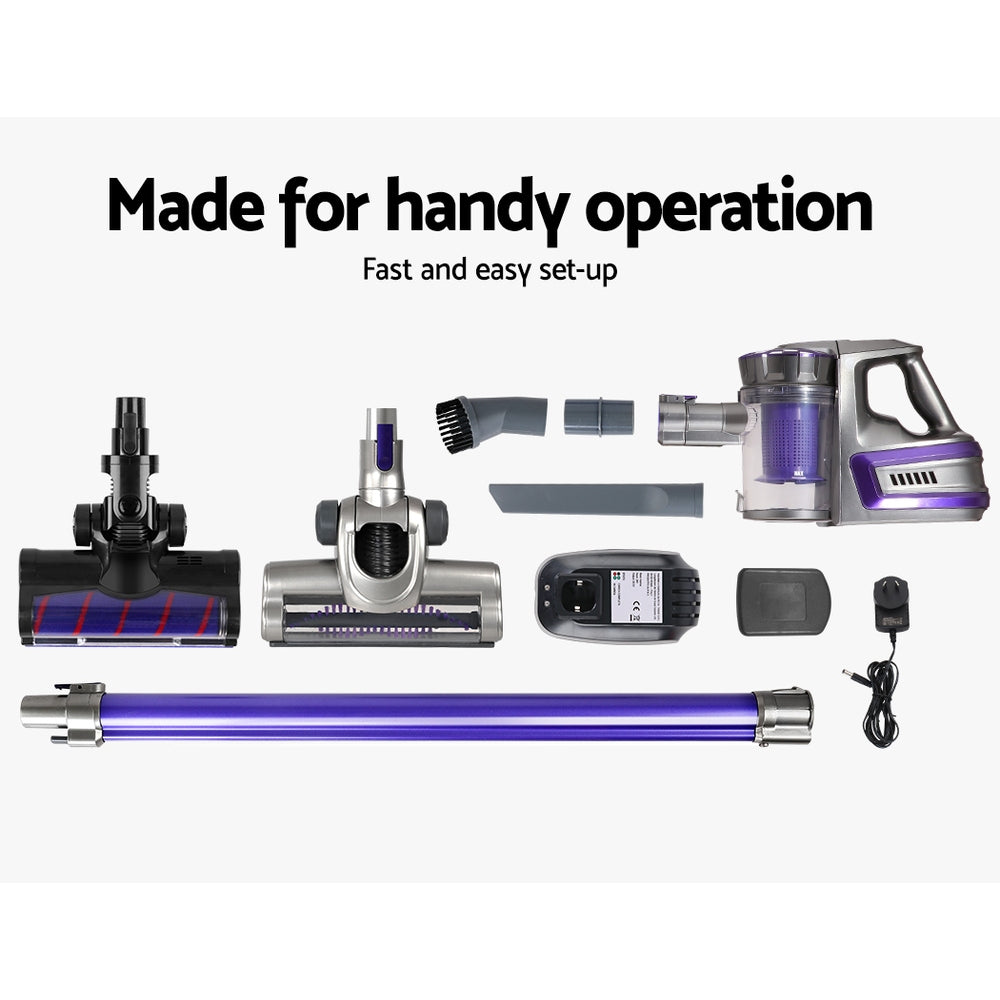 Marlook Stick Vacuum Cleaner Cordless Roller Brush 150W Purple