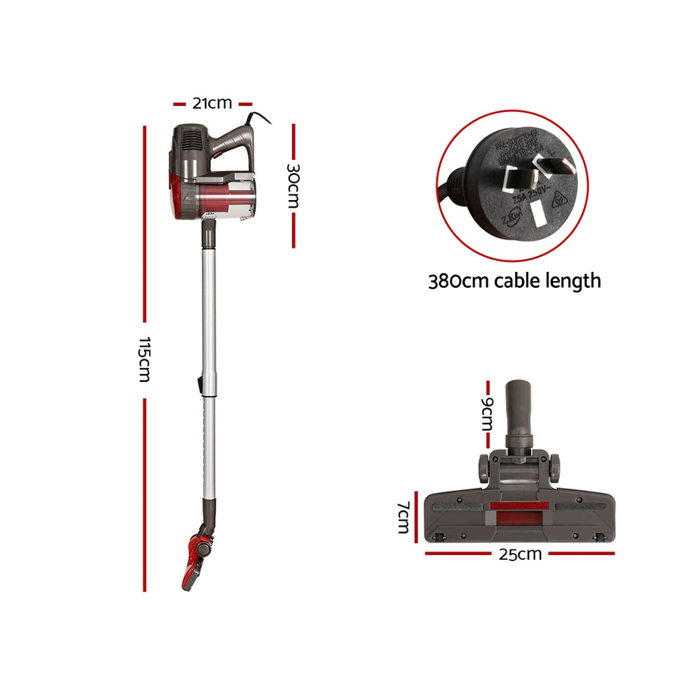 Marlook Stick Vacuum Cleaner Bagless Corded 500W Red