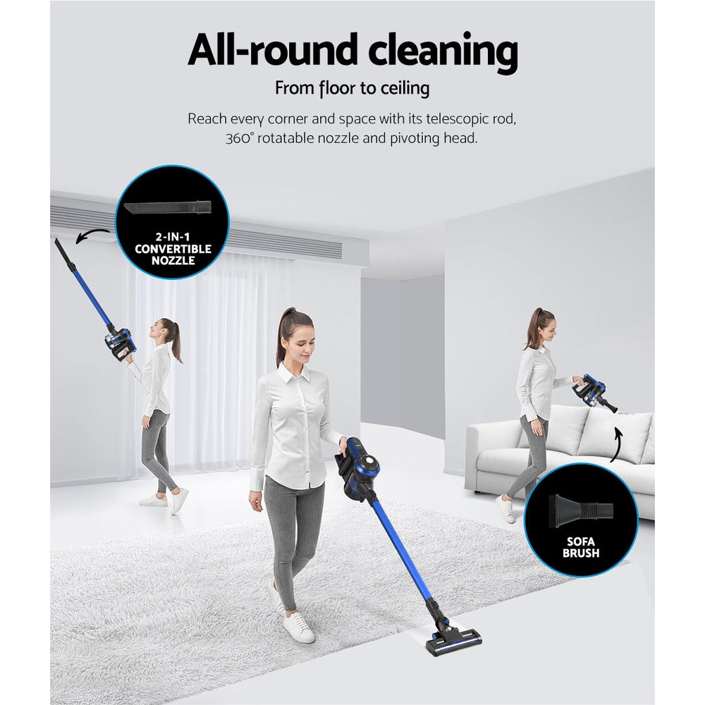 Marlook Stick Vacuum Cleaner Brushless Cordless 250W Blue