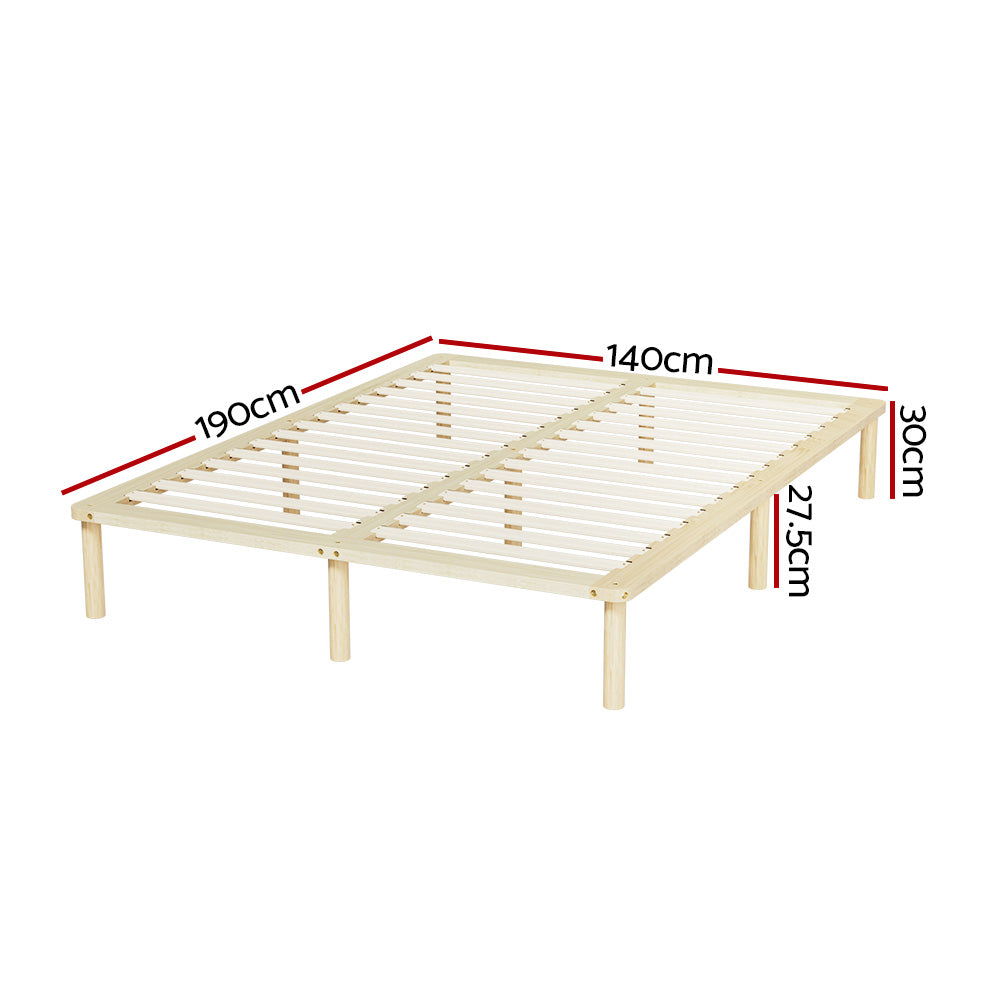 Marlook Bed Frame Double Size Wooden Base Mattress Platform Timber Pine AMBA