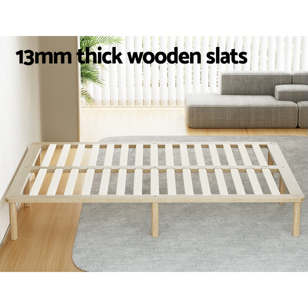 Marlook Bed Frame Double Size Wooden Base Mattress Platform Timber Pine AMBA