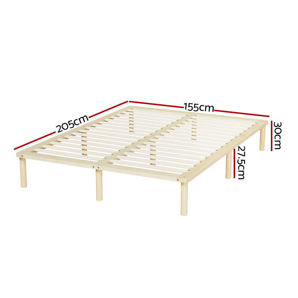 Marlook Bed Frame Queen Size Wooden Base Mattress Platform Timber Pine AMBA