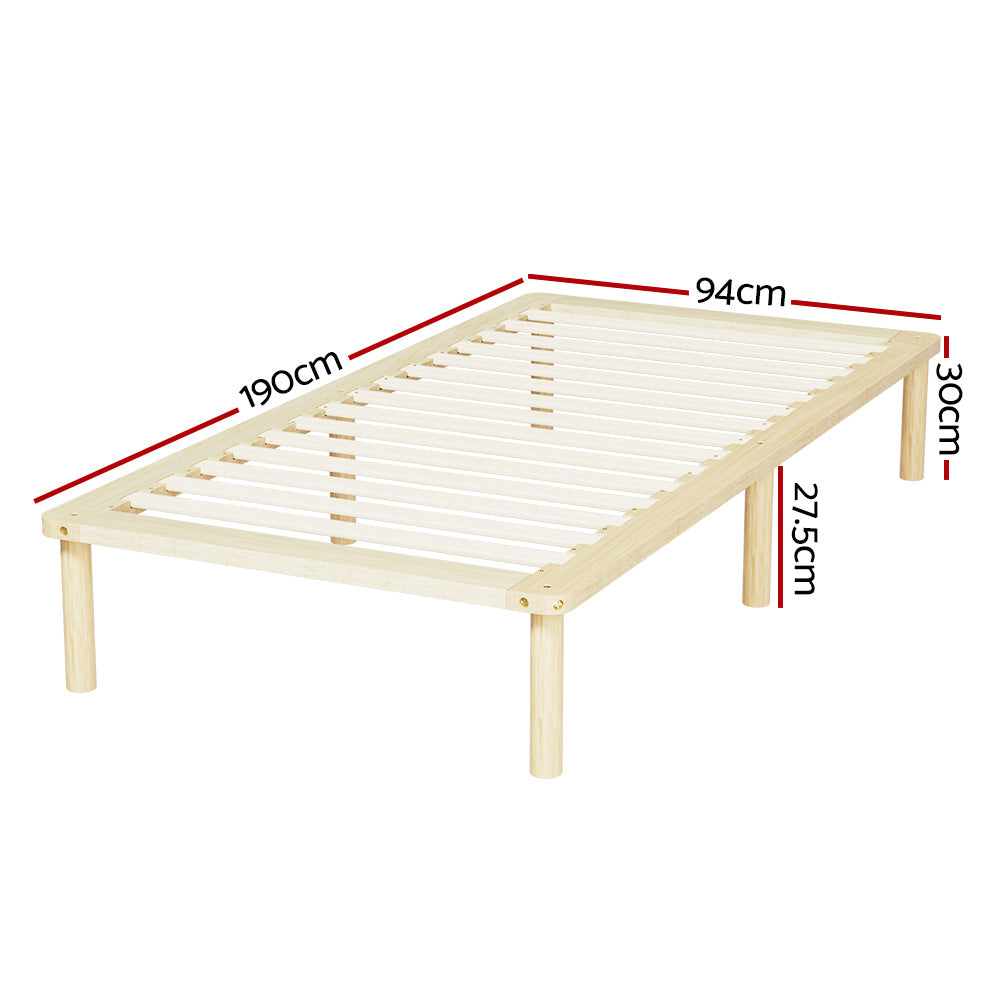Marlook Bed Frame Single Size Wooden Base Mattress Platform Timber Pine AMBA