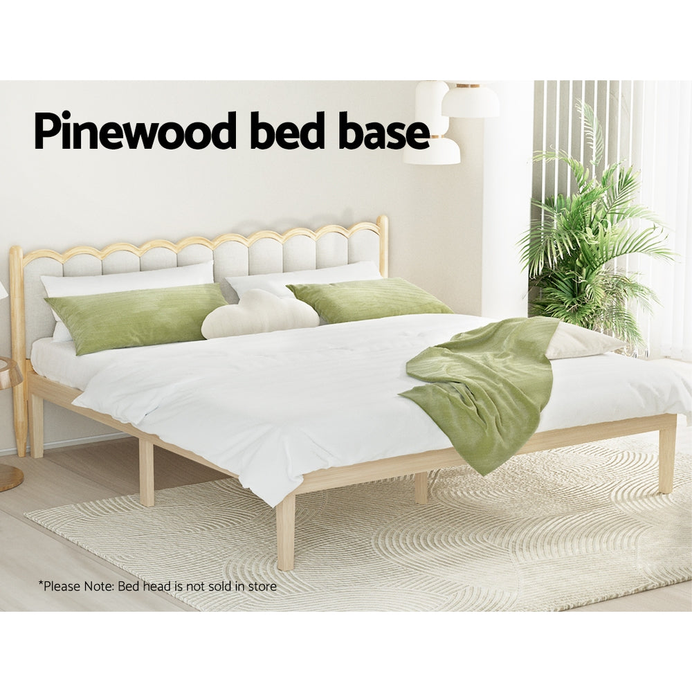 Marlook Bed Frame King Size Wooden Base Mattress Platform Timber Pine BRUNO