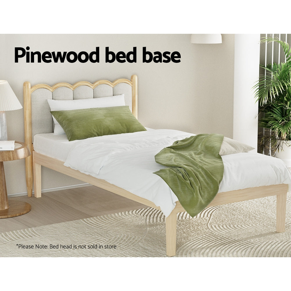 Marlook Bed Frame Single Size Wooden Base Mattress Platform Timber Pine BRUNO