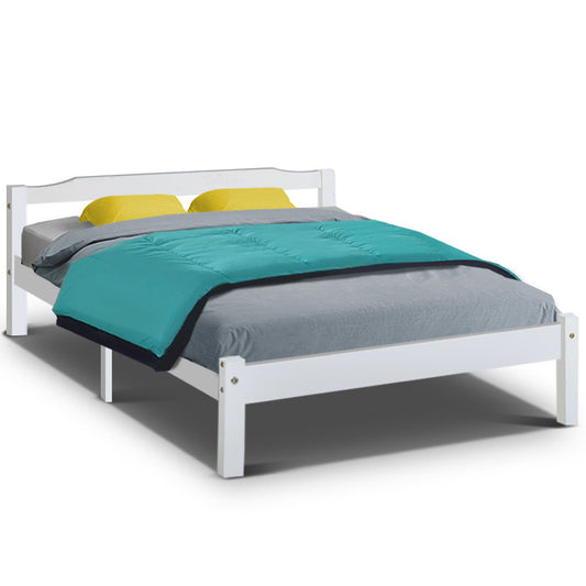 Marlook Bed Frame Double Size Wooden White LEXI