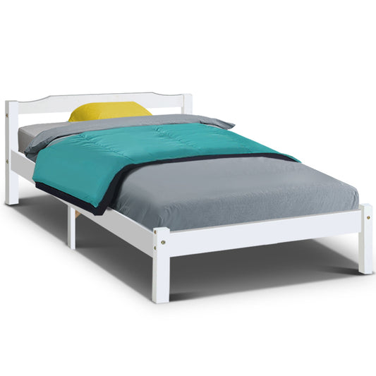 Marlook Bed Frame King Single Size Wooden White LEXI