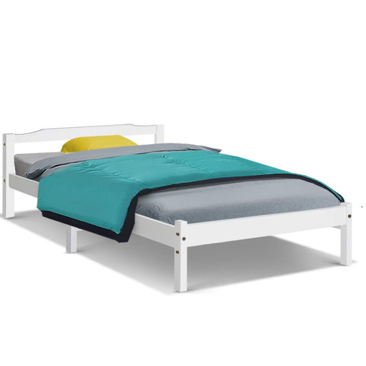 Marlook Bed Frame Single Size Wooden White LEXI