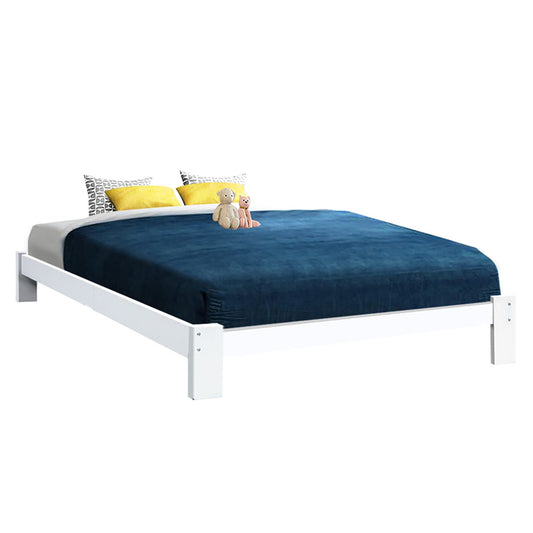 Marlook Bed Frame Queen Size Wooden White JADE