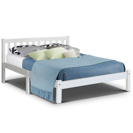 Marlook Bed Frame Queen Size Wooden White SOFIE