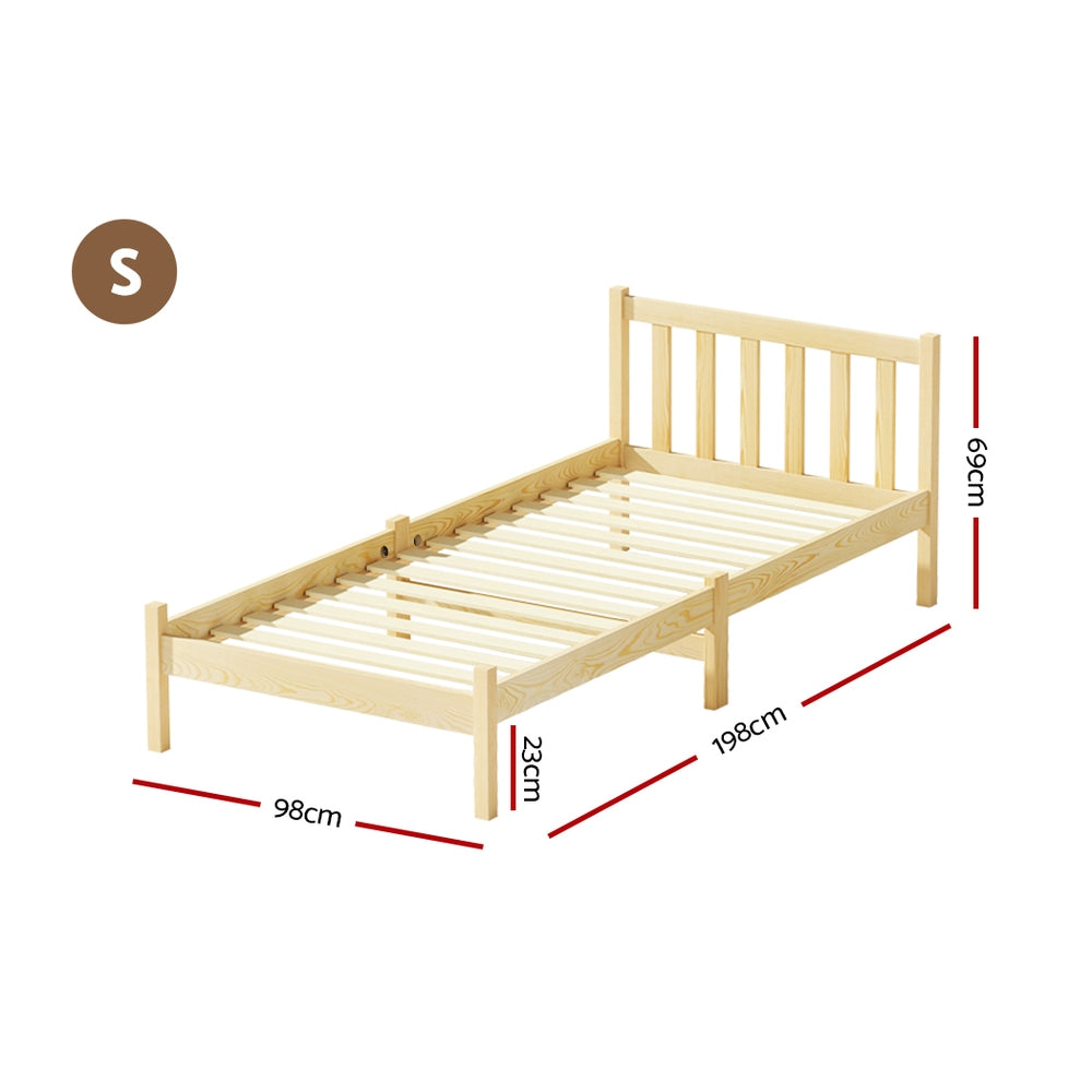 Marlook Bed Frame Single Size Wooden Oak SOFIE