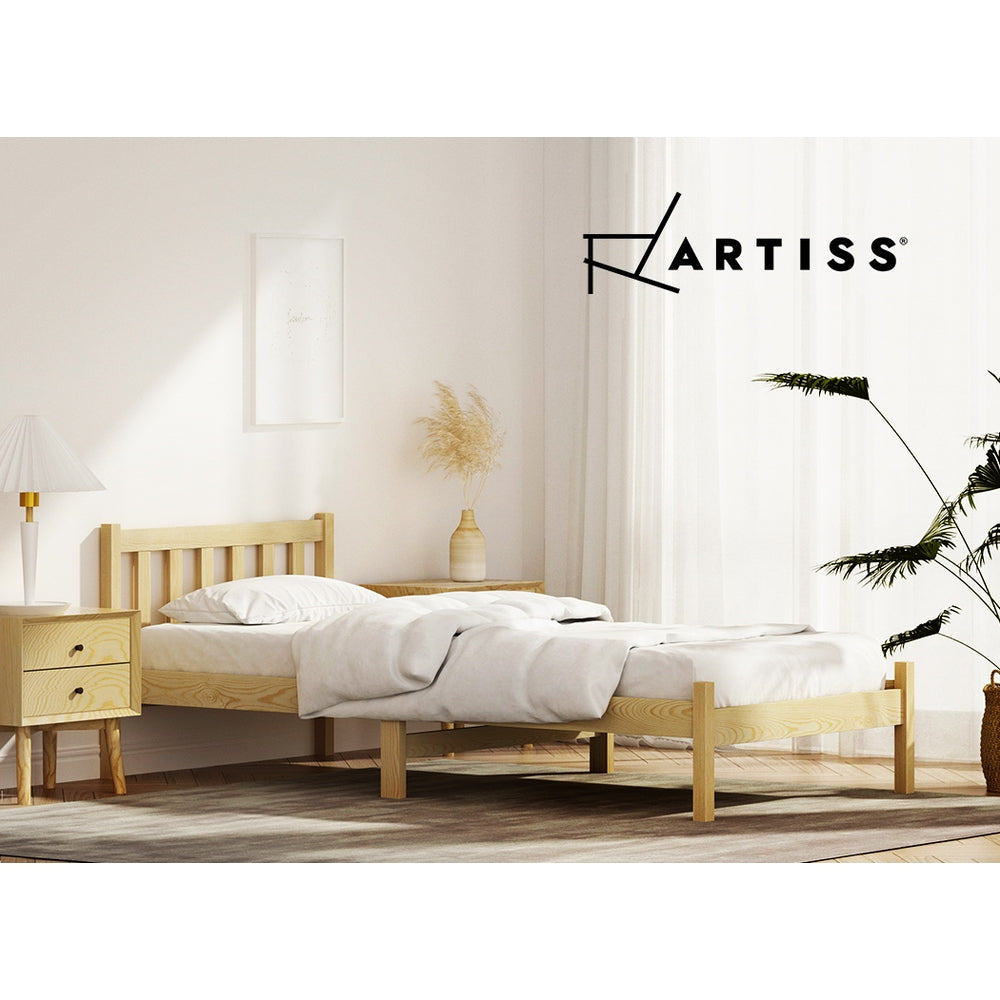 Marlook Bed Frame Single Size Wooden Oak SOFIE